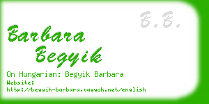 barbara begyik business card